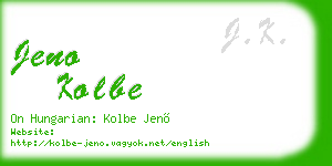 jeno kolbe business card